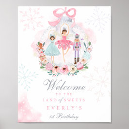 Nutcracker Land Sweet Födelsedagsfest Välkommen Poster