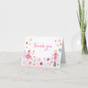 Nutcracker Land Sweets Rosa Guld Birthday Tack Kort