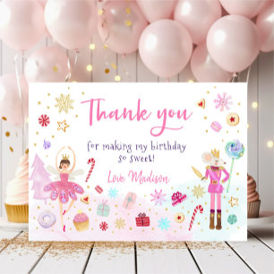Nutcracker Land Sweets Rosa Guld Birthday Tack Kort