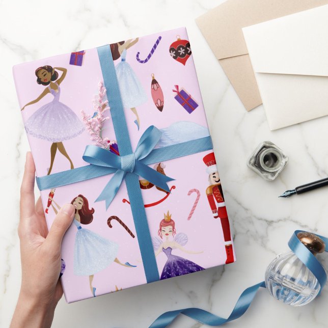 Nutcracker Leksak Ballerina Dancers Svan Polkagris Presentpapper (Skapare uppladdad)