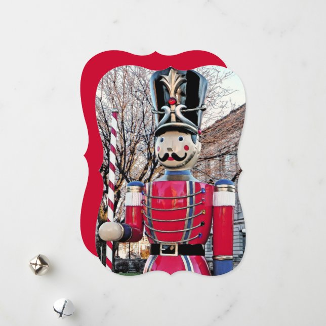 NUTCRACKER/LEKSAK SOLDIER FIGUR/CHRISTMAS DEKORATI JULKORT (Fram/Back In Situ)