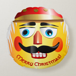Nutcracker Leksak Soldier Tecknad Round Pillow Pil Rund Kudde