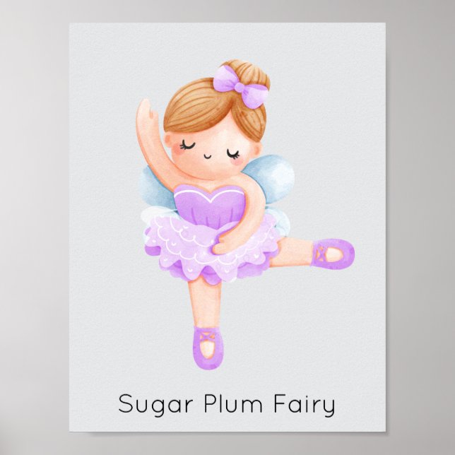 Nutcracker Lila Sugar Plum Fairy God jul Poster (Framsidan)