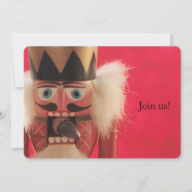 Nutcracker med akorn jul party inbjudningar (Framsida)