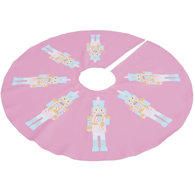 Nutcracker med Candy cane med Hälsning Julgransmatta Borstad Polyester (Vinklad)