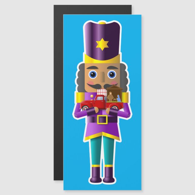 Nutcracker med Little Red Lastbil och Nativitet (Fram/baksida)