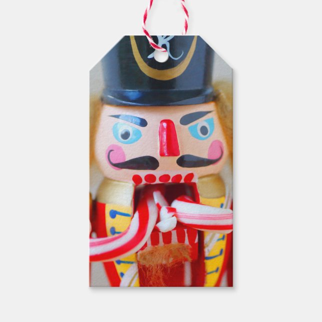 Nutcracker med polkagrisar presentetikett (Framsidan)