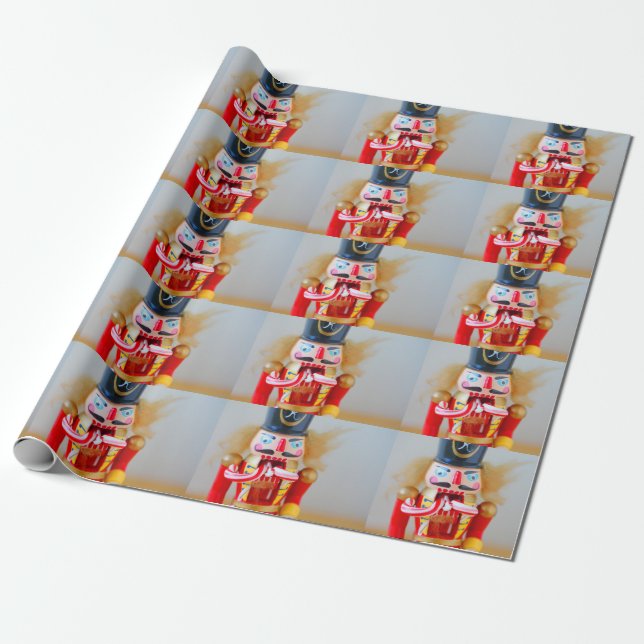 Nutcracker med polkagrisar presentpapper (Utrullad)