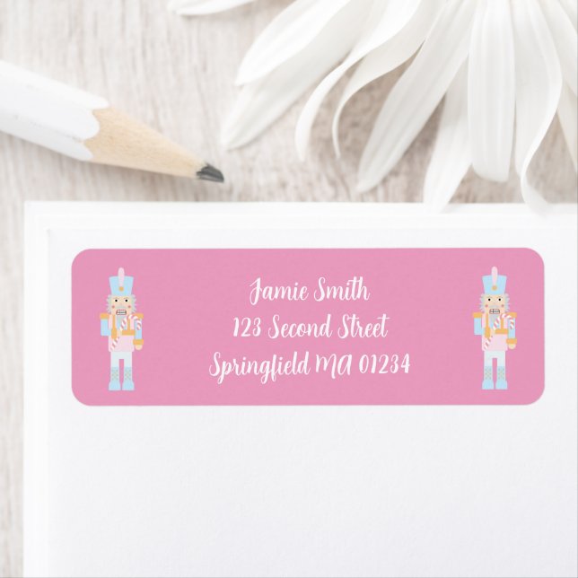 Nutcracker med returadressetikett Candy cane Returadress Etikett (Insitu)