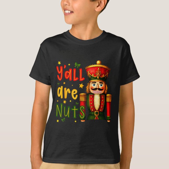 Nutcracker Merry Christmas Funny Xmas Pajamas Y'al T Shirt (Framsida)