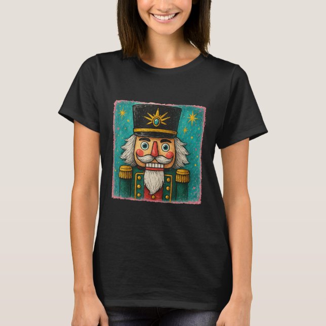 Nutcracker Merry Christmas Men Women Kids Painting T Shirt (Framsida)