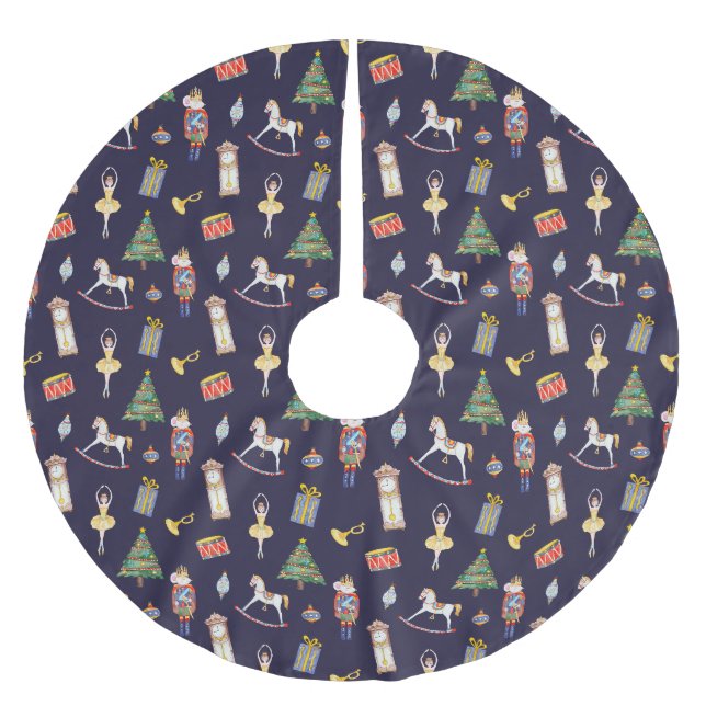 Nutcracker-mörk Julgransmatta Borstad Polyester (Framsidan)
