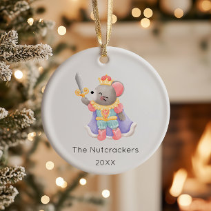 Nutcracker Mouse Kung julfoto Julgransprydnad Keramik