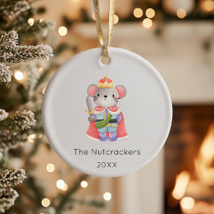 Nutcracker Mouse Kung julfoto Julgransprydnad Keramik
