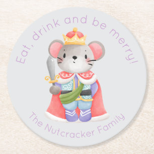 Nutcracker Mouse Kung Underlägg Papper Rund