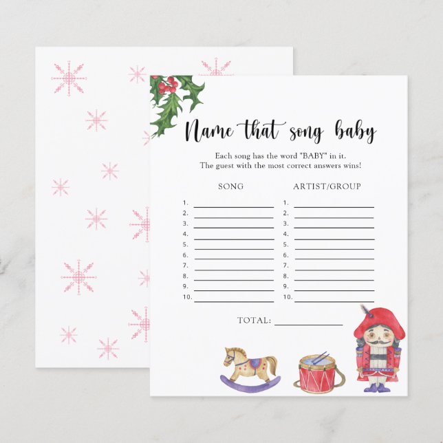 Nutcracker - Namn som Baby Sång (Fram/baksida)