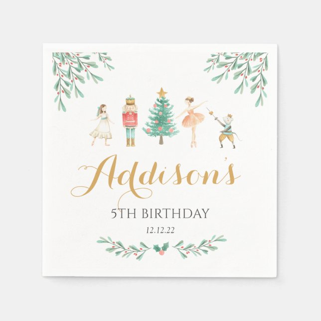 Nutcracker Napkins Sugar Plum Fairy Napkins Pappersservett (Framsidan)