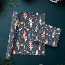 Nutcracker Navy Blue Festive jul Presentpapper