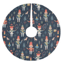 Nutcracker Navy Blue Mönster Julgran Skirt