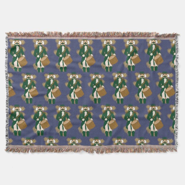 Nutcracker Navy Blue Woven Blanket Filt (Framsidan)