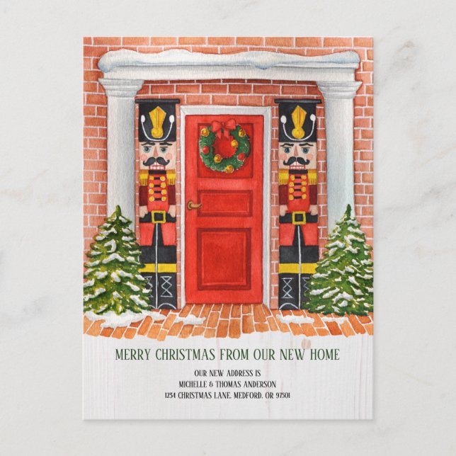 Nutcracker New Home Flytta Announement Postcard Helg Vykort (Framsida)
