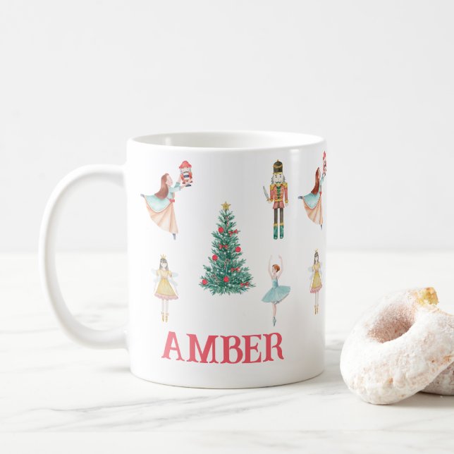 Nutcracker och Ballerina Cute-jul Kaffemugg (Med munk)