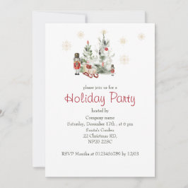 Nutcracker och julgran vattenfärgssöt Chr Inbjudningar