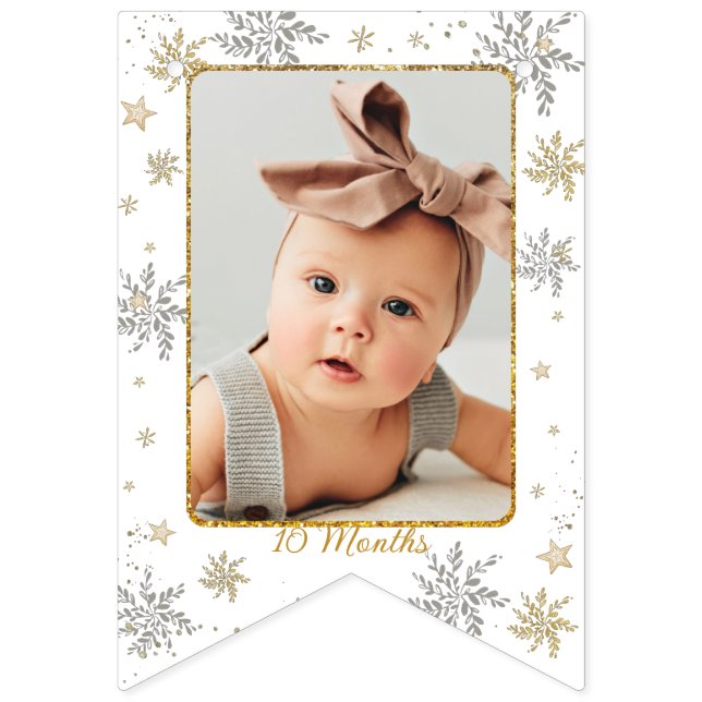 Nutcracker Onederland 1st Birthday Photo Milestone Vimplar (Tolfte flaggan)