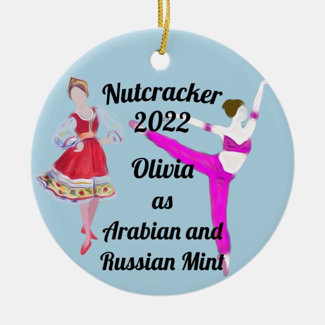 Nutcracker Ornament- Arabian och ryska Mint Julgransprydnad Keramik (Framsidan)