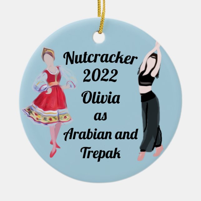 Nutcracker Ornament- Arabian och Trepak Ceramic Julgransprydnad Keramik (Framsidan)