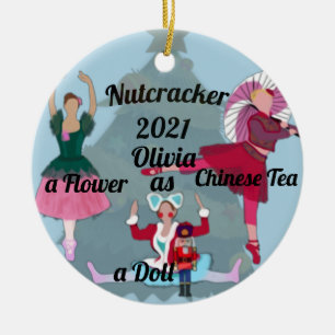 Nutcracker Ornament Flower, Doll and Chinese Tea