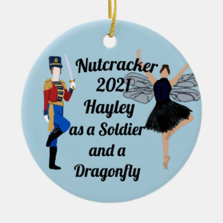 Nutcracker Ornament-Soldier och Dragonfly Ceramic Julgransprydnad Keramik
