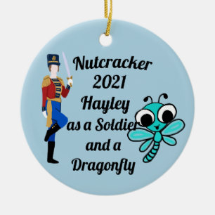 Nutcracker Ornament-Soldier och Dragonfly Julgransprydnad Keramik
