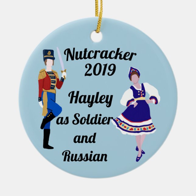 Nutcracker Ornament-Soldier och ryska Julgransprydnad Keramik (Framsidan)