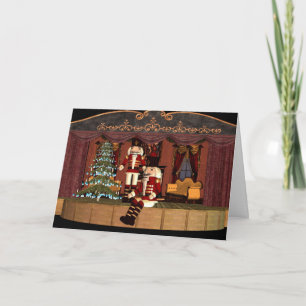 Nutcracker på Stage med Helgdag Träd Helgkort