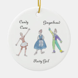 Nutcracker Party Girls/Pollie/Candy cane Ornament