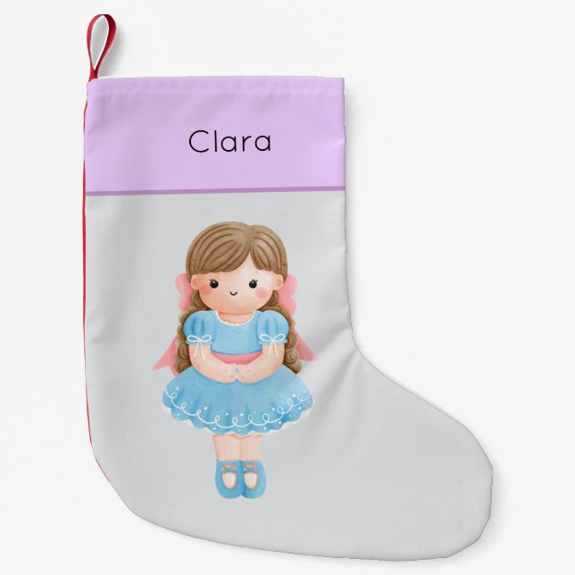Nutcracker Pastel Clara Doll Liten Julstrumpa (Framsidan)