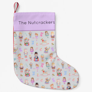 Nutcracker Pastel Mönster Liten Julstrumpa