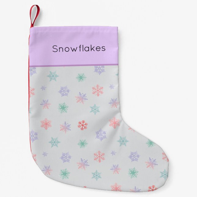 Nutcracker Pastel Snowflake Mönster Liten Julstrumpa (Framsidan)