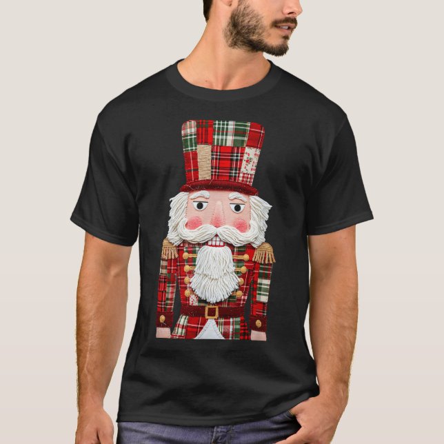 Nutcracker Patchwork Merry Christmas Pajamas Men W T Shirt (Framsida)