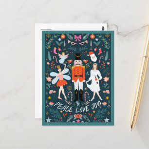 Nutcracker Peace Kärlek Joy Julvykort Vykort