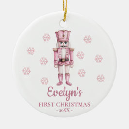 Nutcracker Personalized Girl's First Christmas Julgransprydnad Keramik
