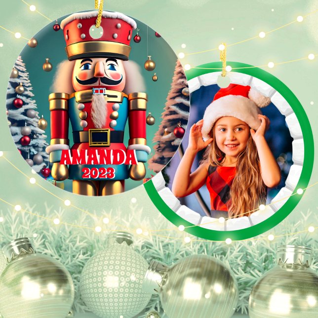 Nutcracker-Personligen Kids Photo Julgransprydnad Keramik (Skapare uppladdad)