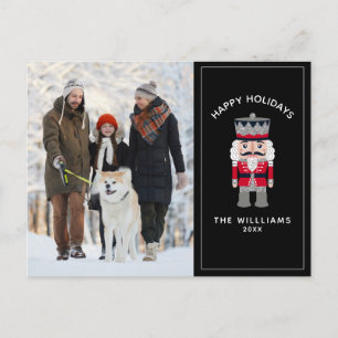 Nutcracker Red Black Elegant Jul Photo Vykort