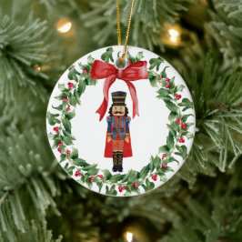 Nutcracker Red Bow Wand God God Deor Julgransprydnad Keramik