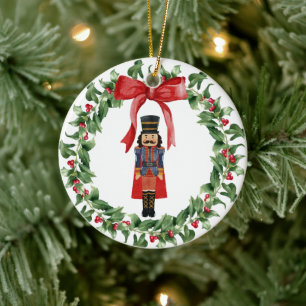 Nutcracker Red Bow Wand God God Deor Julgransprydnad Keramik