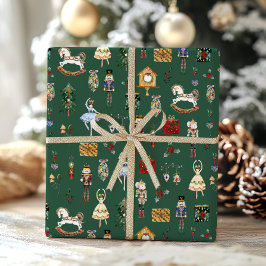 Nutcracker red guld ballerina födelsedagsfest presentpapper