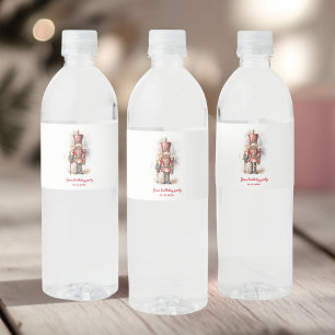 Nutcracker Red Magic Birthday Vattenflaskor Etikett