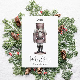 Nutcracker-retro, vit, enkel jul julkort