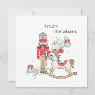 Nutcracker Rocking Horse Julgran-platta kort